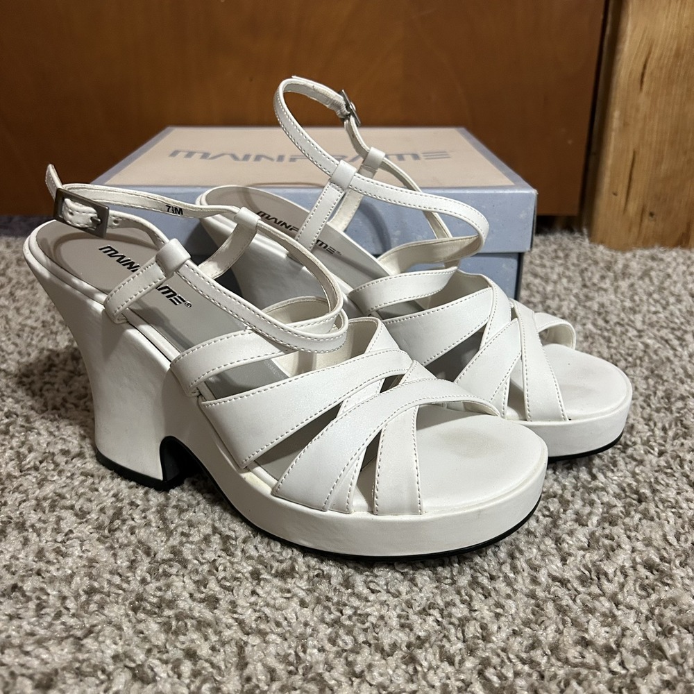 Y2K Mainframe Lauren Platform Heel Sandals Womens 7.5 White